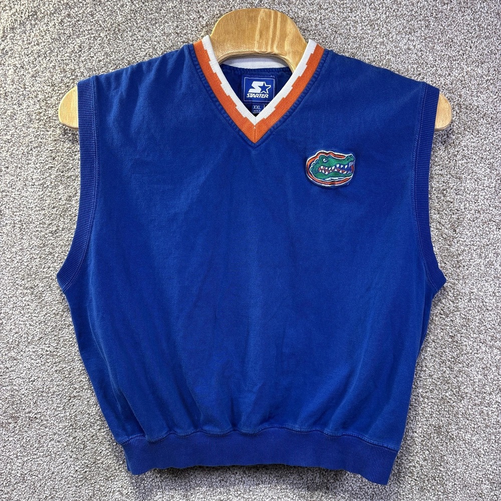 Florida Gators Sweatshirt Vest Mens 2XL Blue NCAA Football Starter Pullover